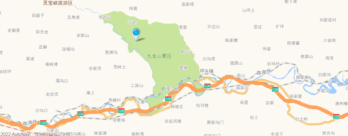 景区位置地图:陕西省宝鸡市陈仓区坪头镇宝鸡九龙山景区地址