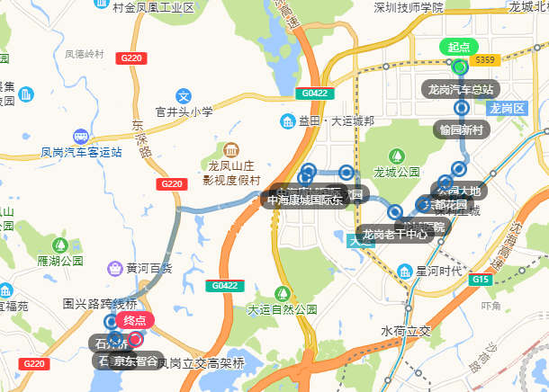 深圳新开公交高峰专线123号（附运营时间 站点）