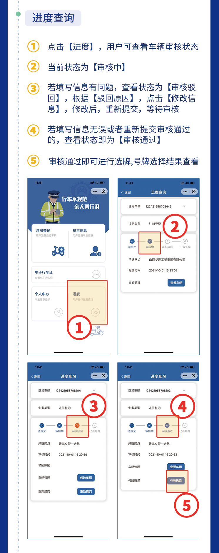 晋城电动自行车注册登记操作流程（图解）