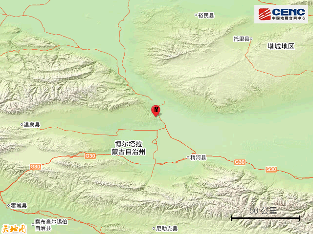 据中国地震台网正式测定,7月28日12时4分在新疆博尔塔拉州阿拉山口市