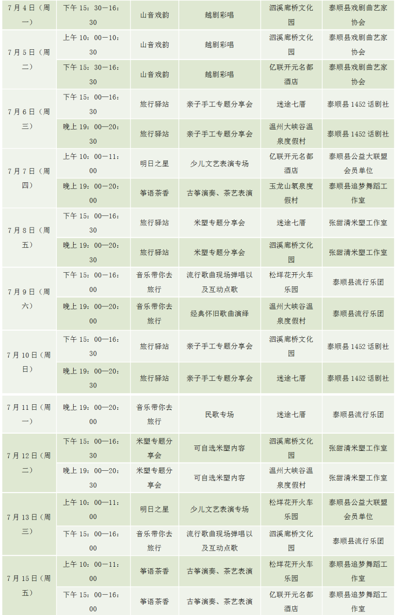 2022年7月温州泰顺游玩活动超全汇总（文旅市集 音乐节 露营野炊）