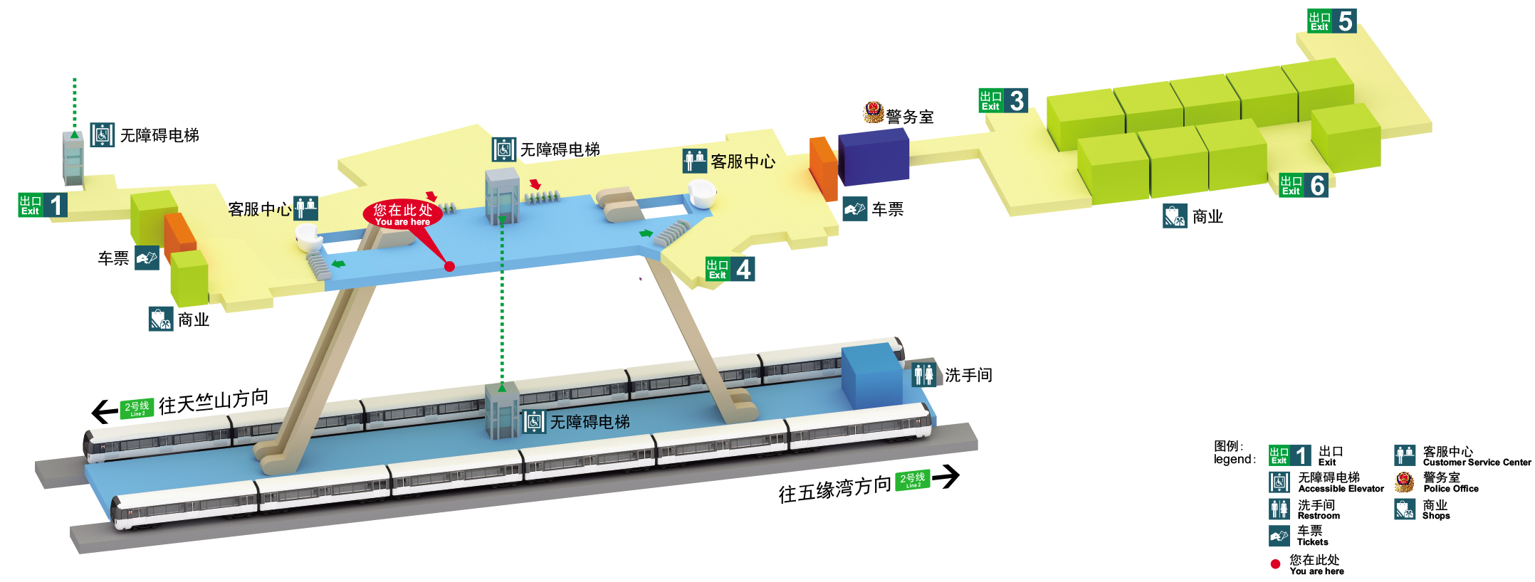 厦门地铁五缘湾站（出入口站点 换乘通道）