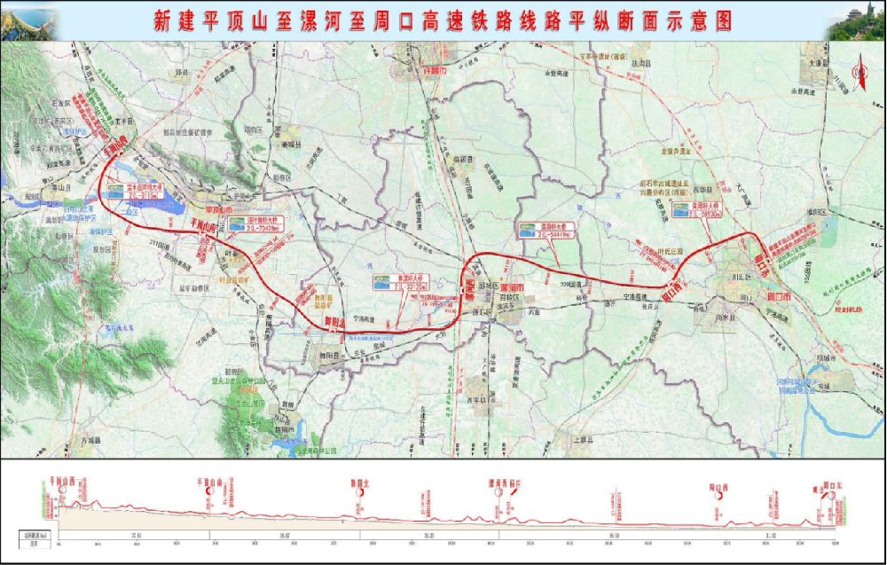 平漯周高铁详细线路图