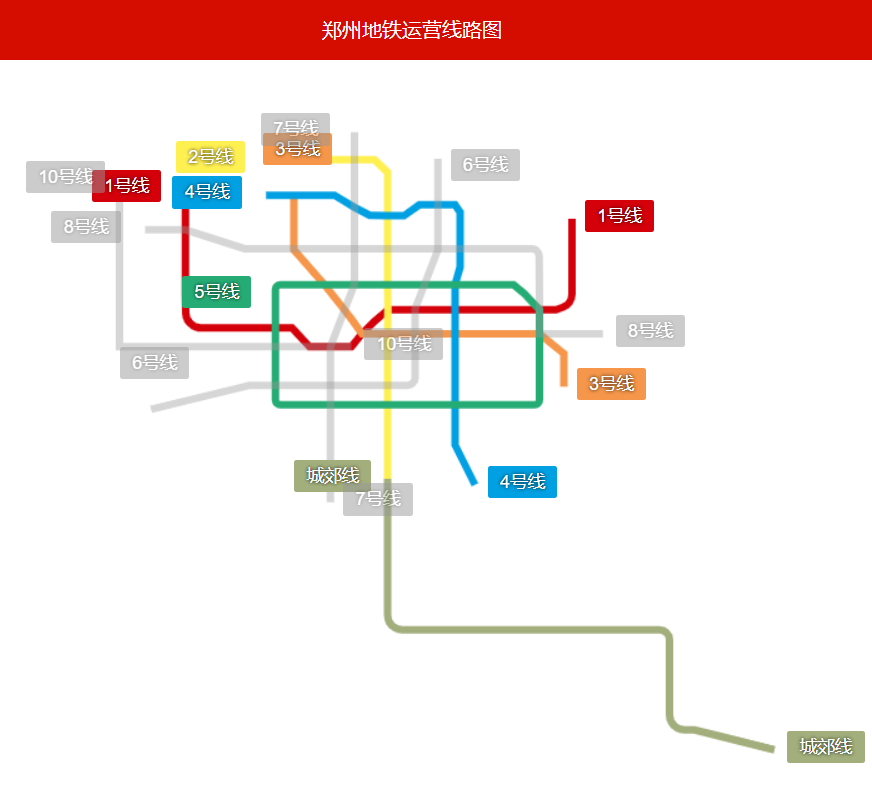 郑州地铁目前已开通线路有1号线,2号线,3号