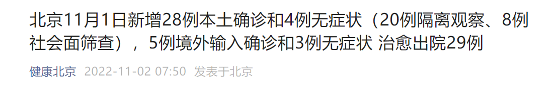 11月1日0至24时北京新增28+4(社会面筛查8例)插图