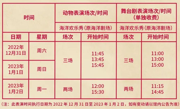 2023年北京海洋館元旦開閉館時間及表演時間調整通知- 北京本地寶