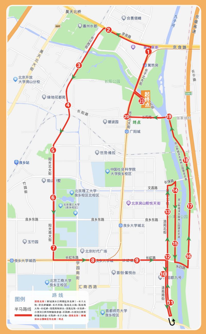 2024北京房山半程马拉松路线图(最新)