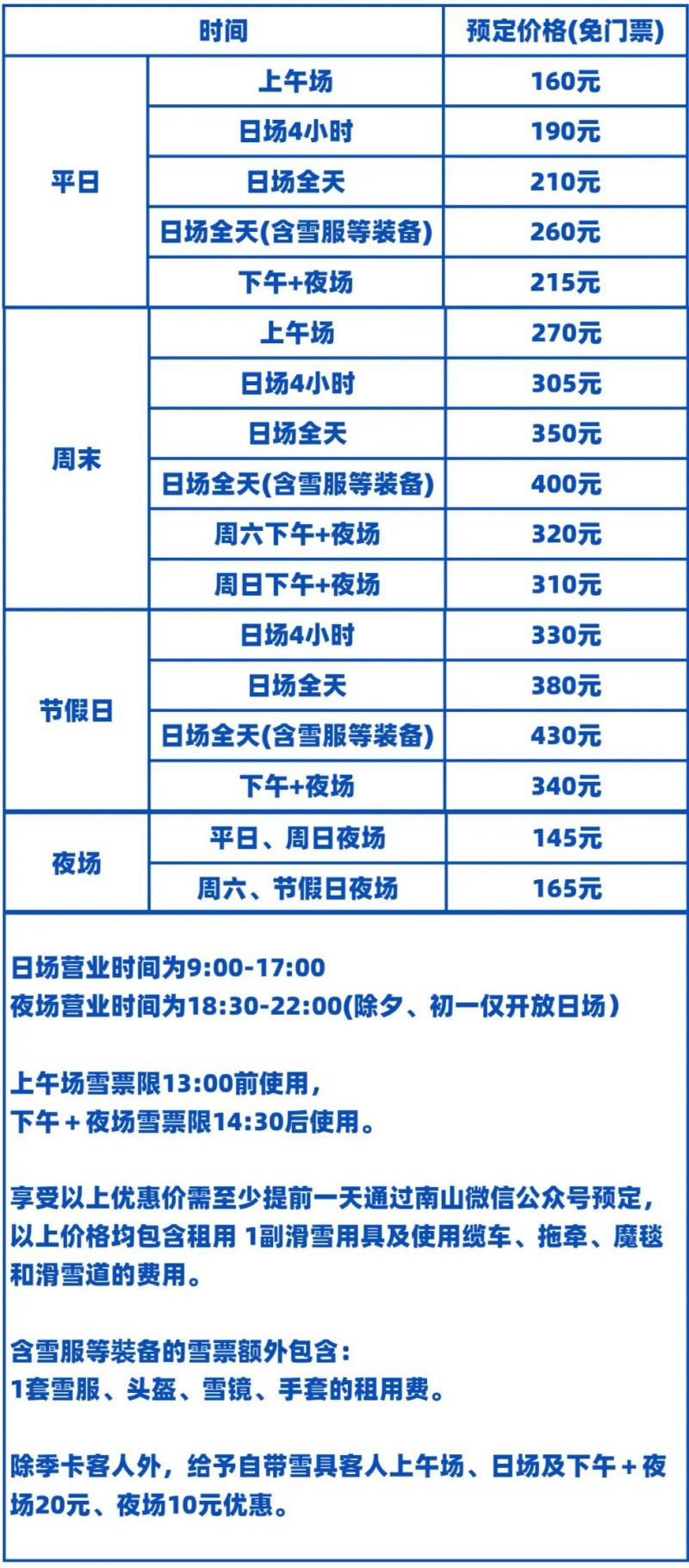 2023北京南山滑雪场冰雪嘉年华门票价格 2023北京南山滑雪场冰雪