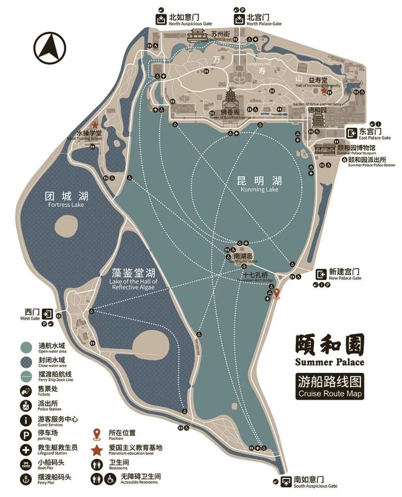 2024北京颐和园游船路线图