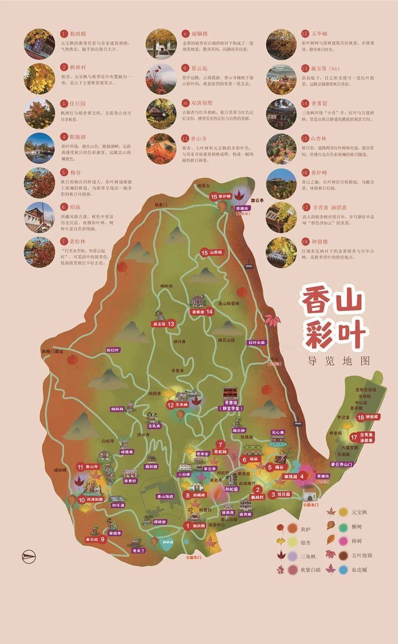 香山游览图地图图片