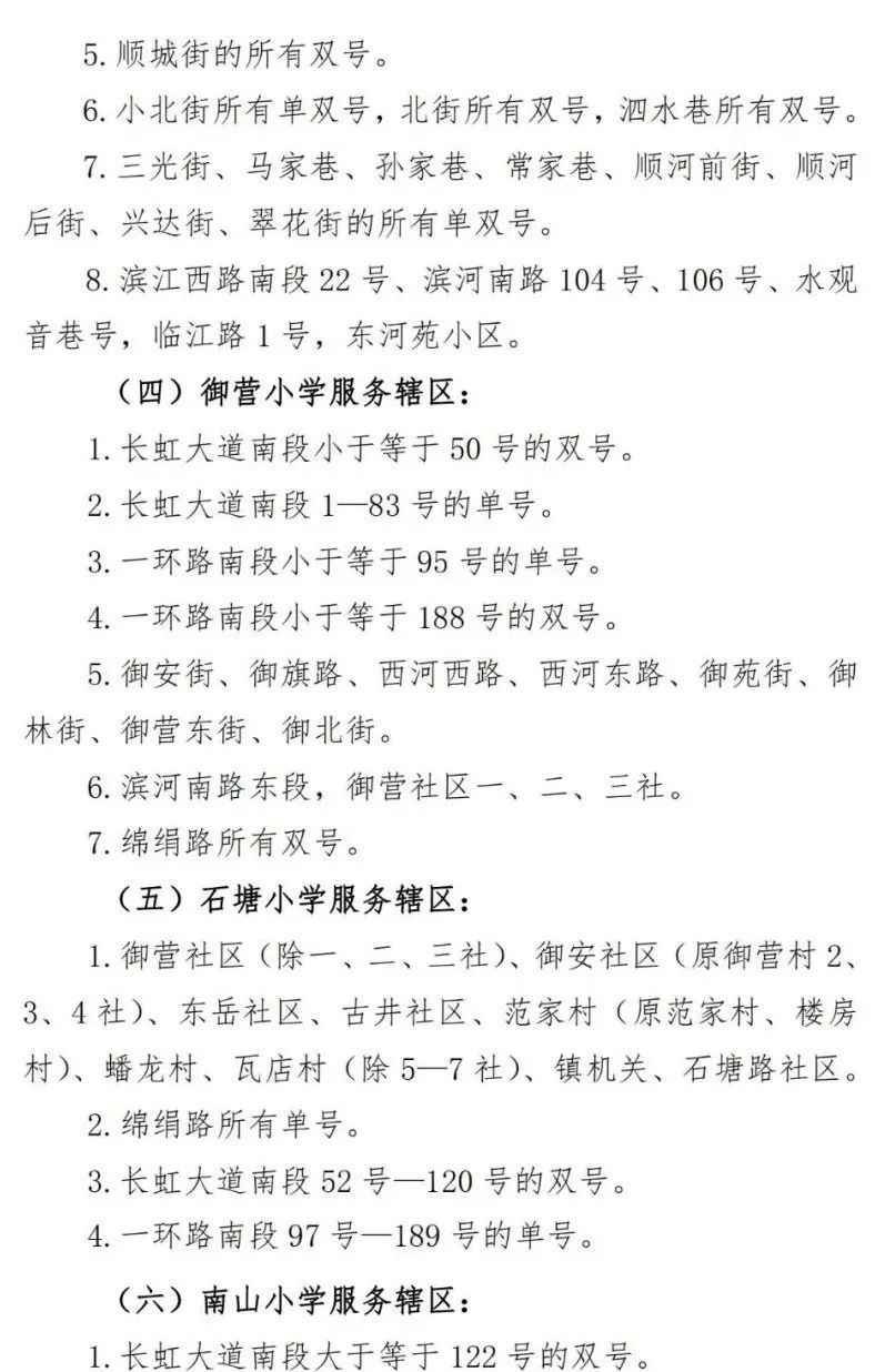 2023綿陽涪城區公辦義務教育學校劃片范圍