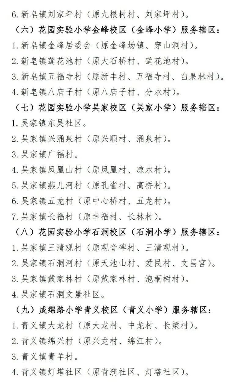 2023綿陽涪城區公辦義務教育學校劃片范圍
