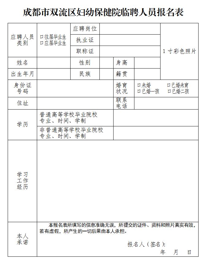 2023成都市双流区妇幼保健院临聘人员招聘