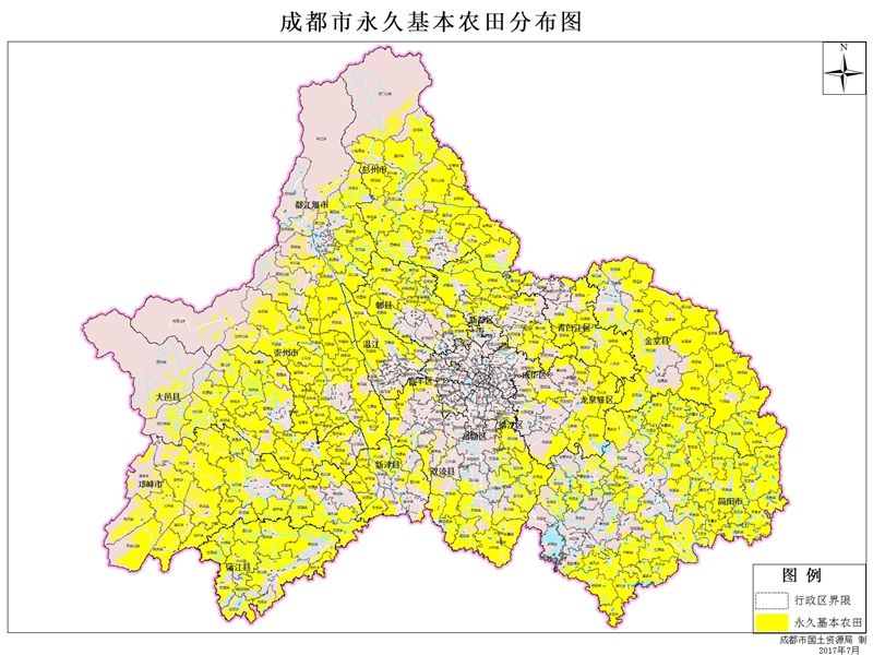 成都市永久基本农田分布图(附高清大图下载入口) 成都市永久基本农田