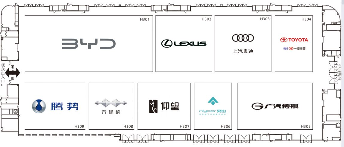 2023成都車展展位圖（附品牌分布）