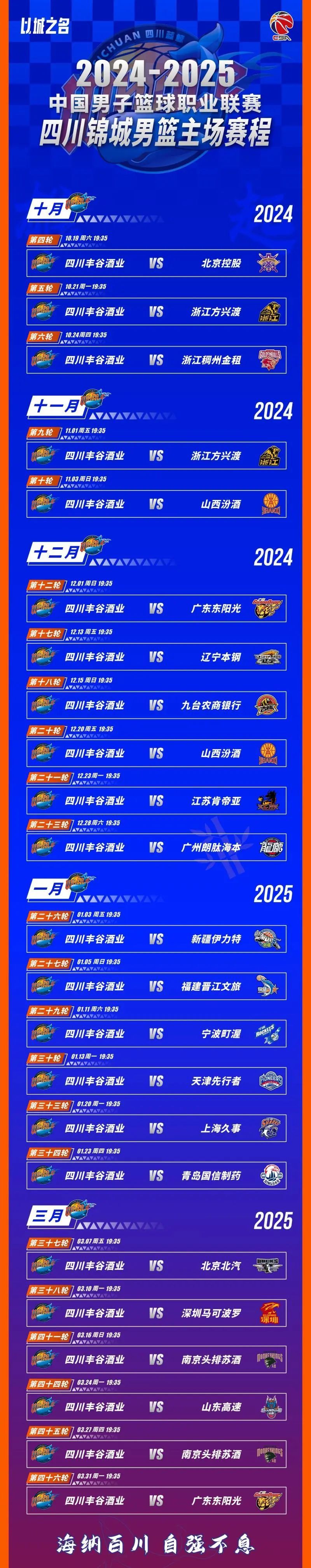 2024-2025CBA籃球聯賽四川VS廣東比賽門票購票時間 價格 入口