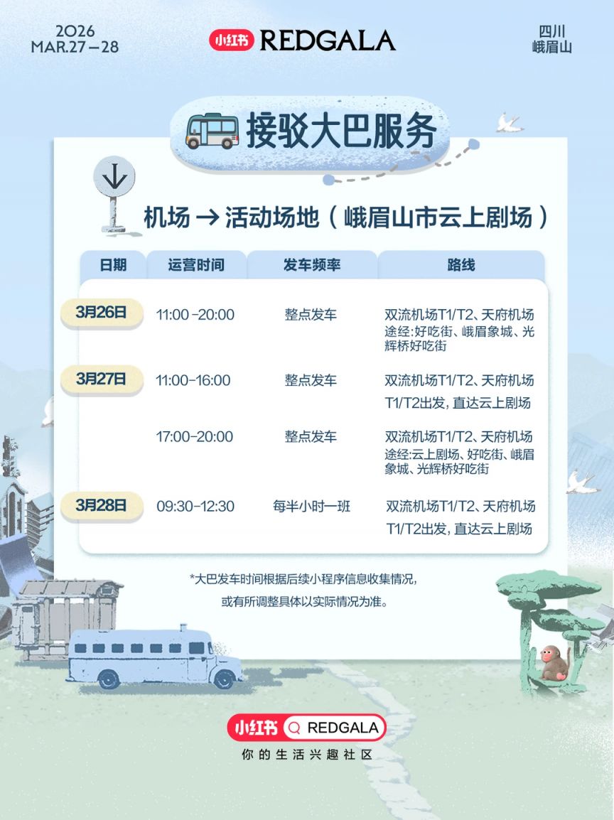 2026峨眉山小红书第二届REDGALA交通攻略