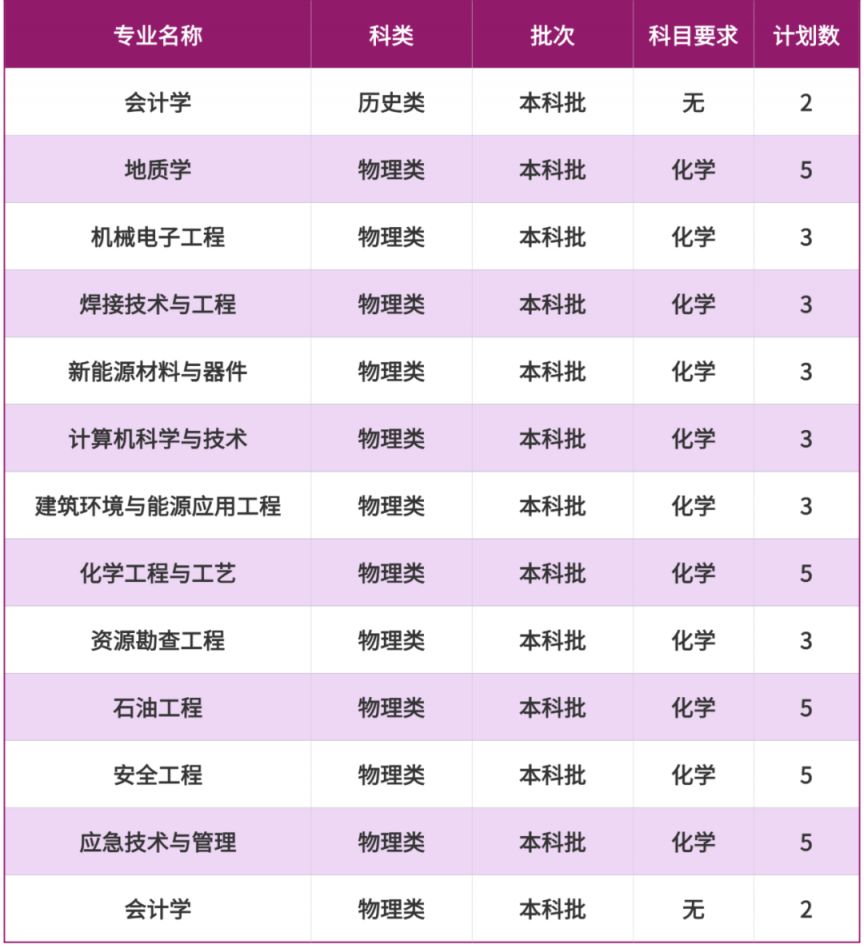 2025重庆科技大学招生计划（各省市）
