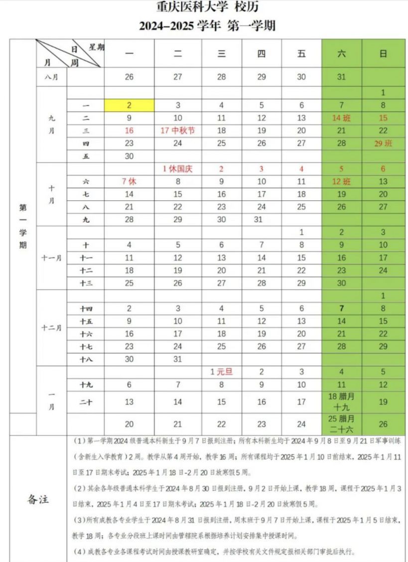 2025年重庆各大学寒假放假时间表最新