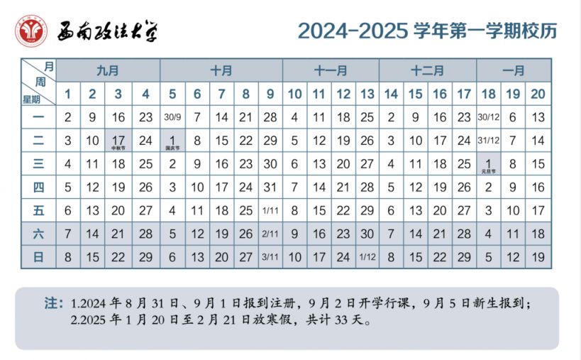 2025年重庆各大学寒假放假时间表最新