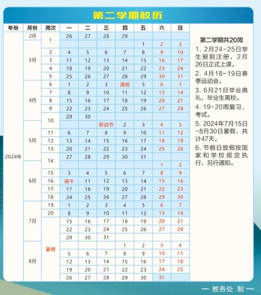 2024年重庆各大学暑假放假时间