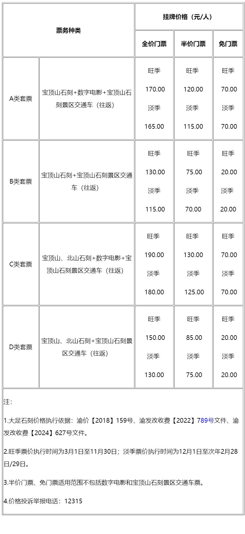 重庆大足石刻门票优惠政策（附免票对象）