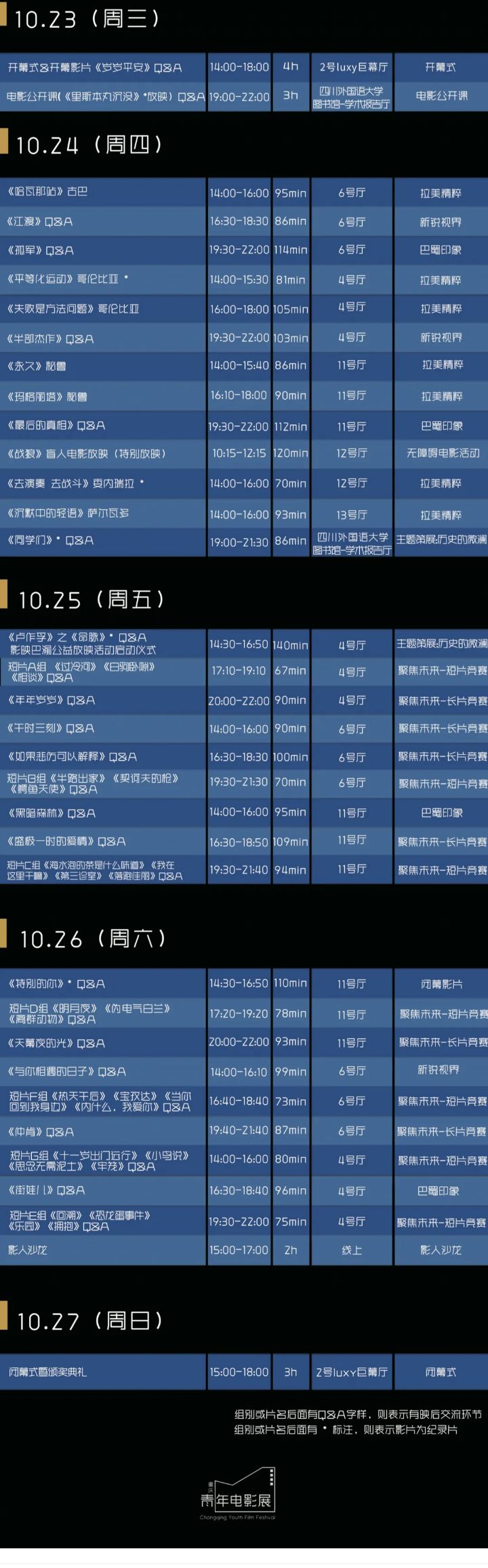 2024重庆青年电影展免费观影活动时间、地点、预约入口(图1)