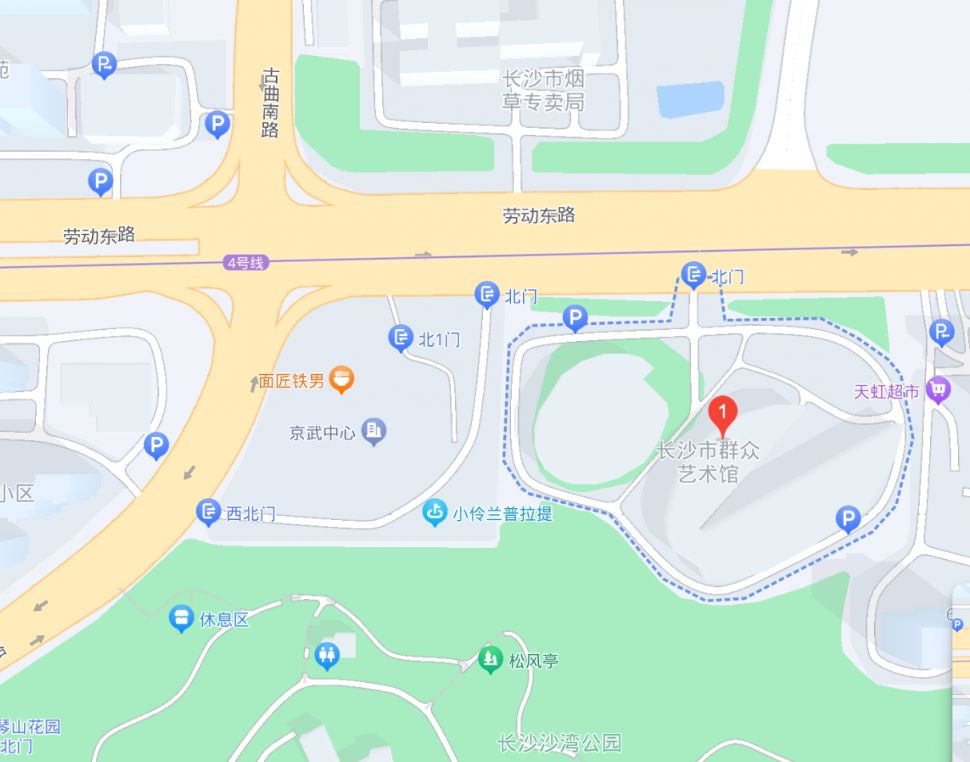 (附乘車指南) 長沙市群眾藝術館乘車路線:線路一:乘公交車121路,208路