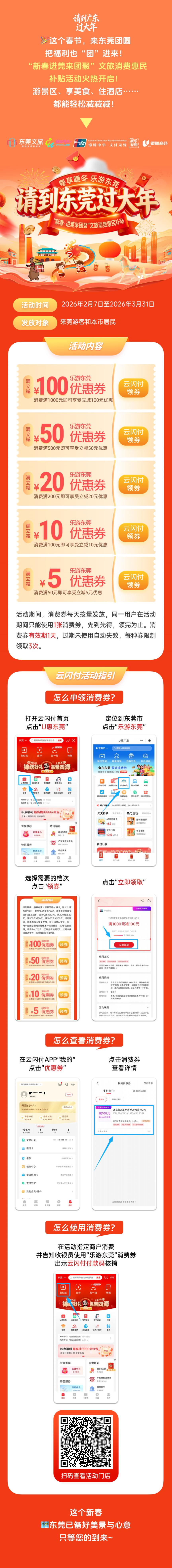 2026东莞新春文旅消费券云闪付平台领取使用指南