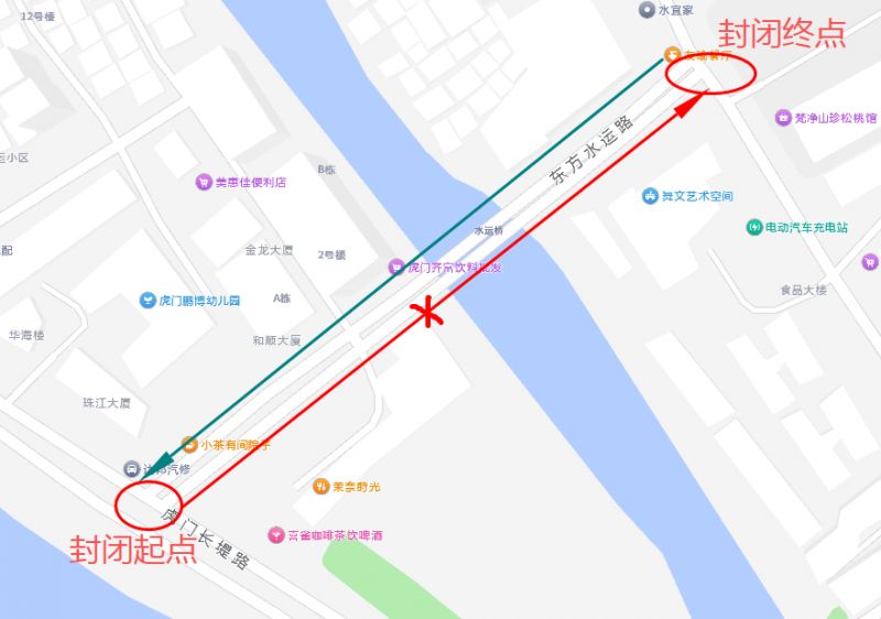 东莞虎门镇部分路段临时封闭施工公告（2026年3月1日31日）