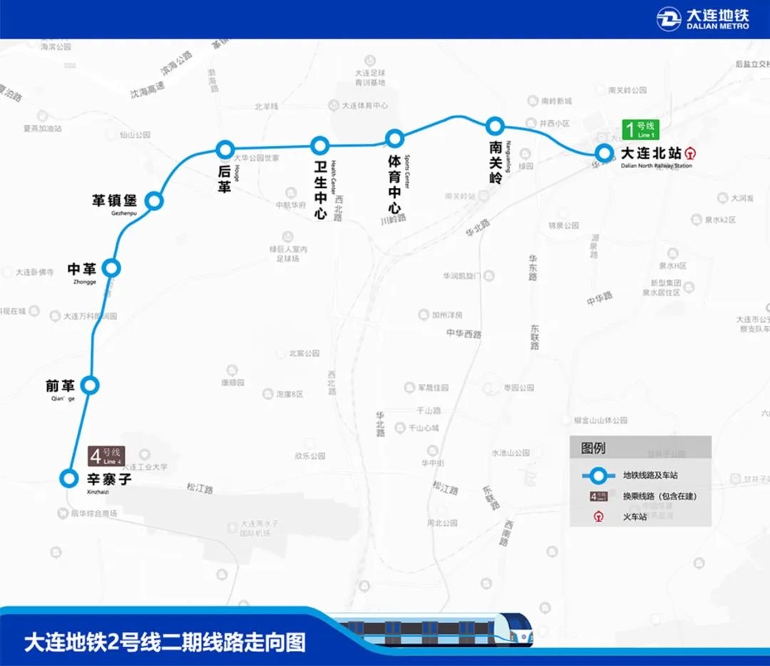 大连轻轨2号线线路图图片