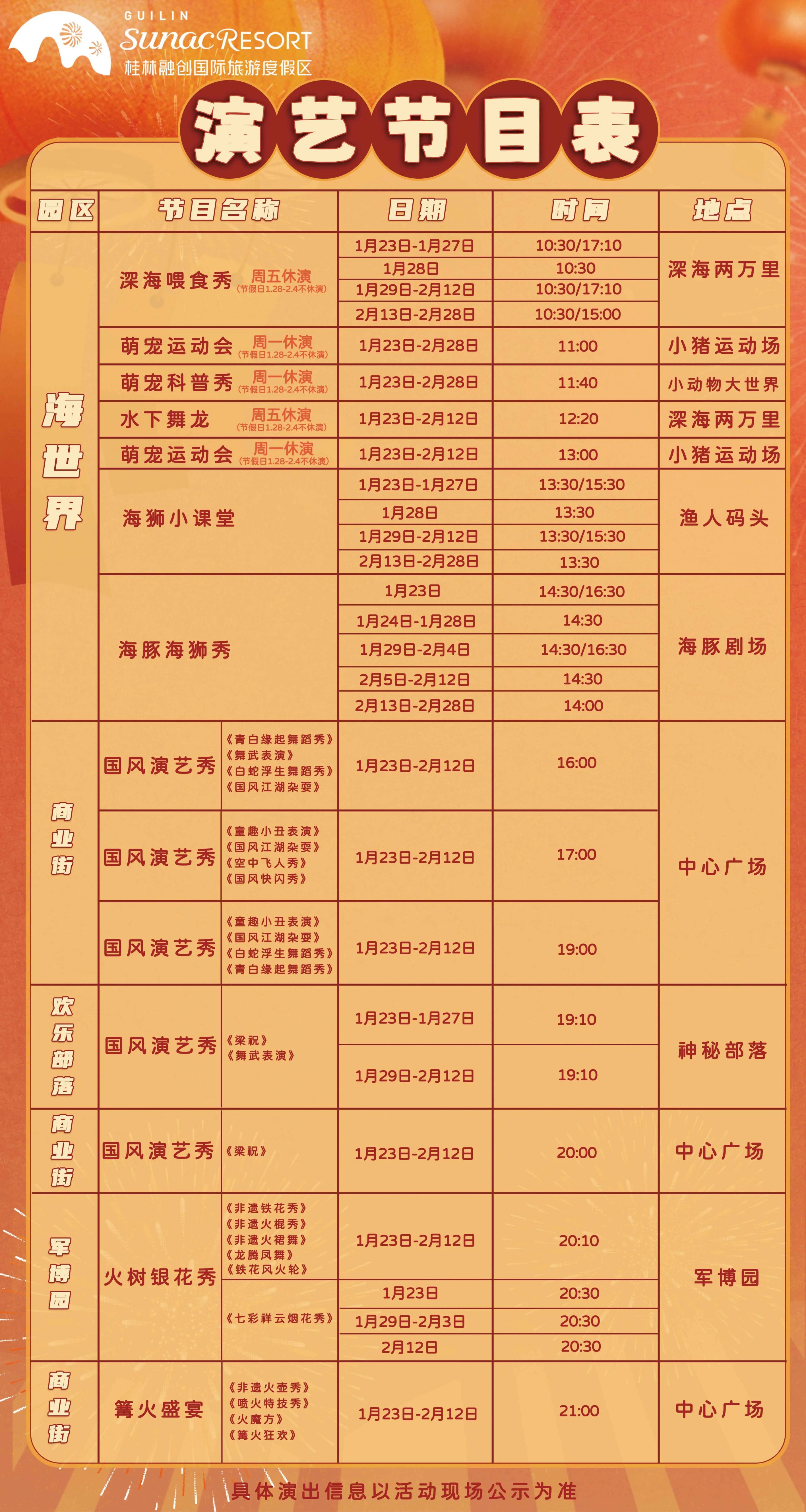 2025演出一览表