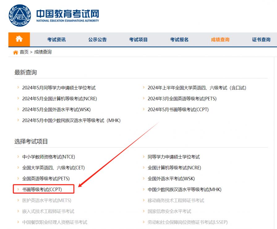 书画等级考试ccpt成绩查询入口官网https://cjcxneeaeducn