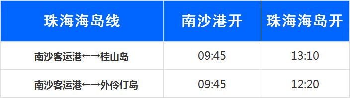 2023年南沙往返珠海海岛线中秋、国庆加班（附航班时间）