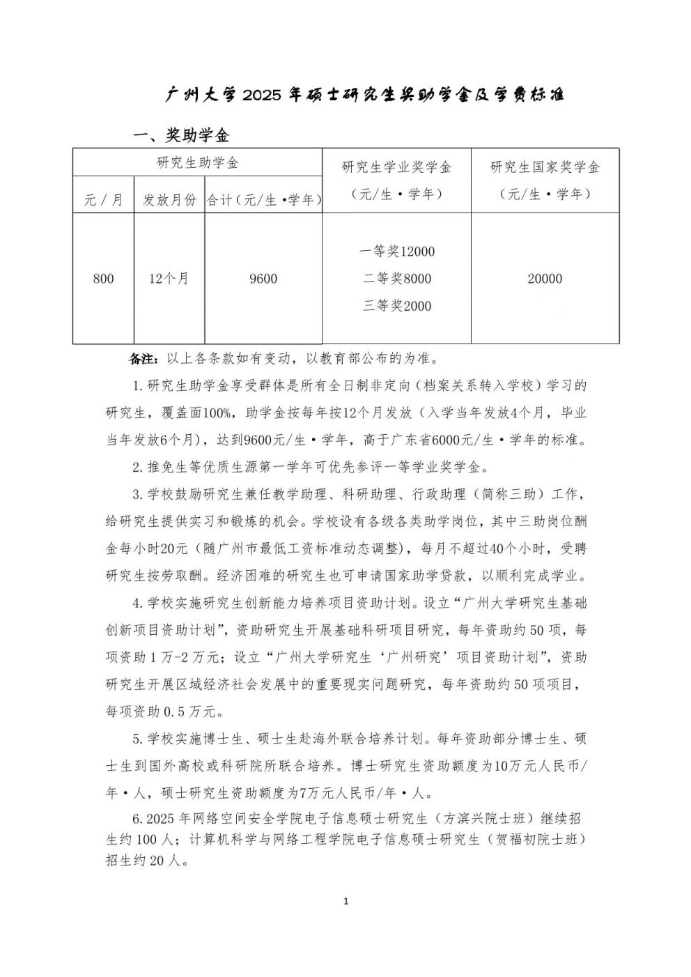 广州大学研究生2025年招生简章