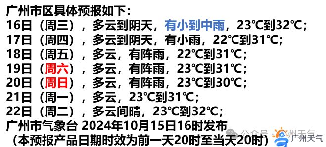 1广州16日起阴雨天返场（2024年10月16日起）