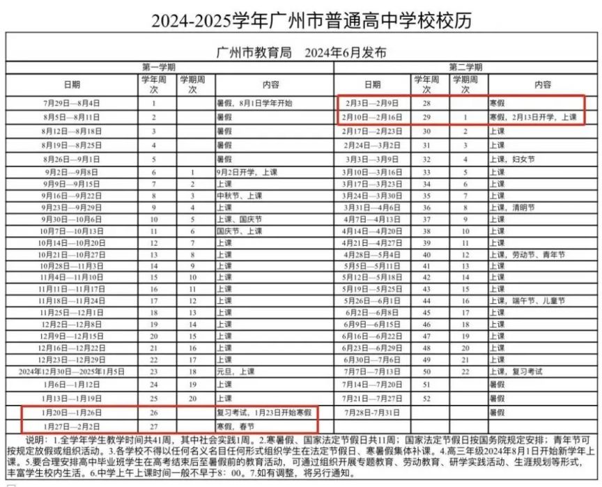 2024广州市中小学什么时候放寒假？