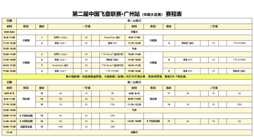 2024第二届中国飞盘联赛广州站赛事信息