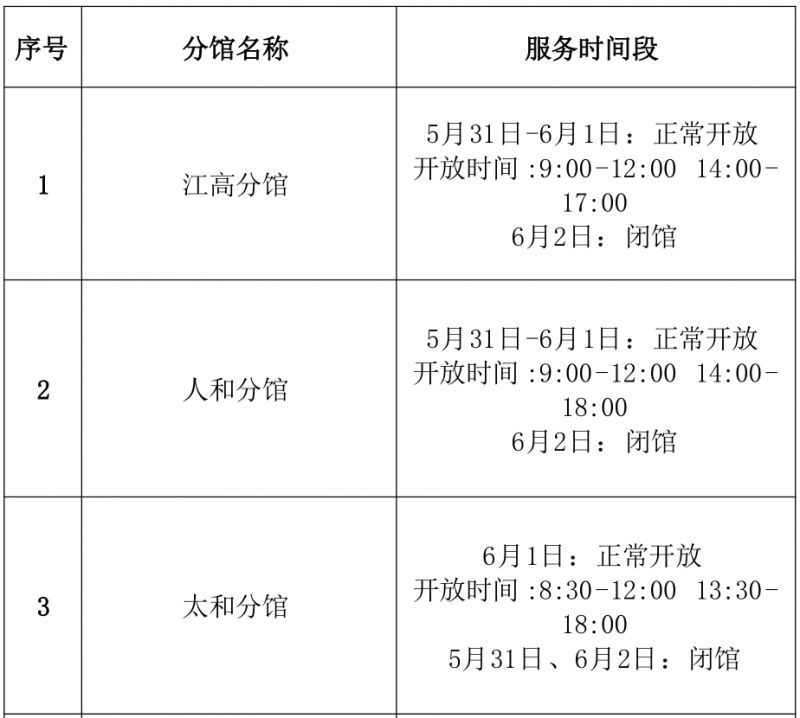 白云区图书馆2025年端午节期间开放安排(含分馆)