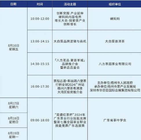 2024广州全球茶业交易博览会活动一览表