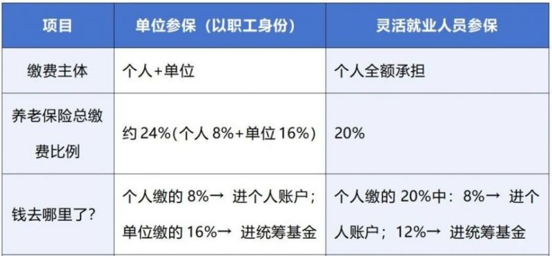 海口灵活就业人员缴养老保险和单位缴的到底有啥不一样？