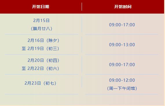 美兰区公共图书馆文化馆2026年春节期间开馆时间安排