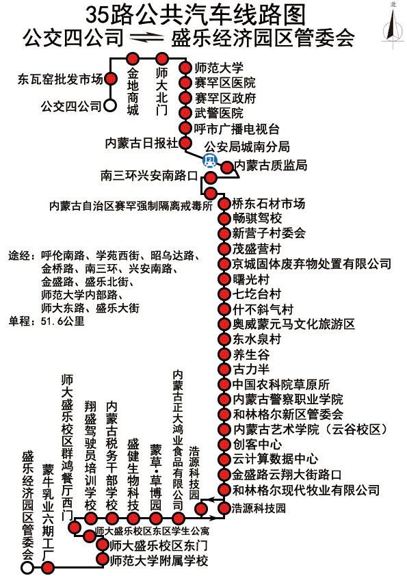 呼和浩特35路101路公交线路调整（附线路图）