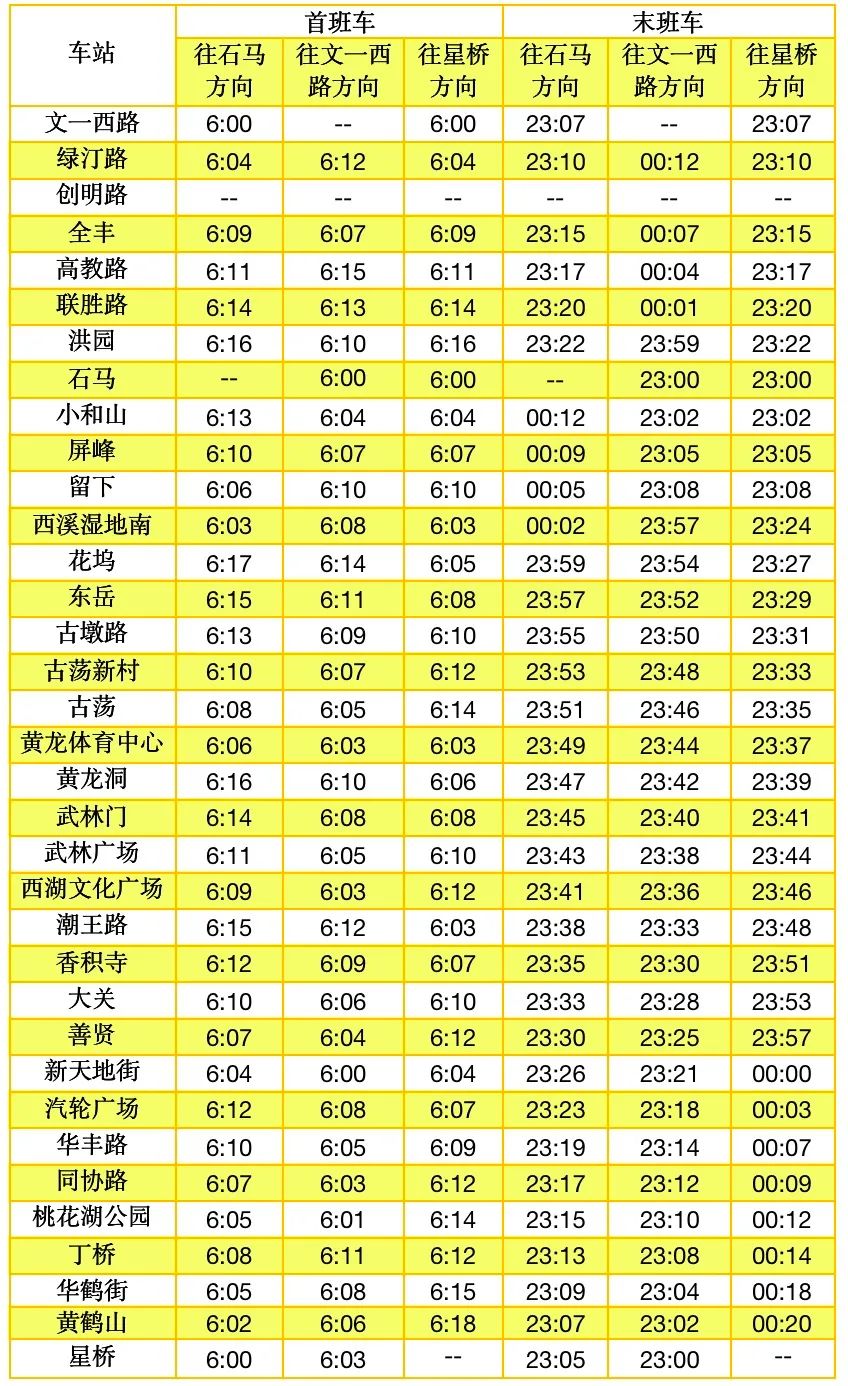 杭州地铁中秋小长假期运营调整