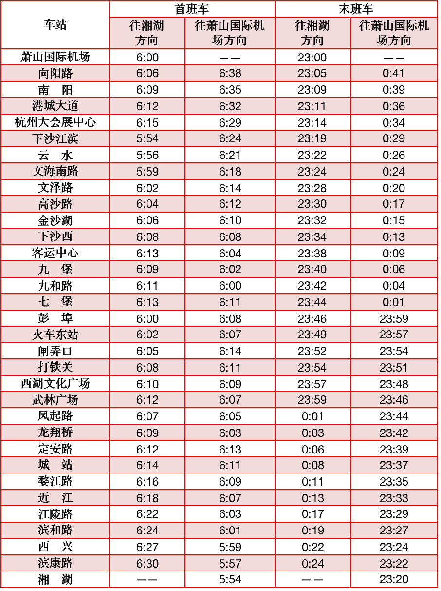 杭州地铁中秋小长假期运营调整
