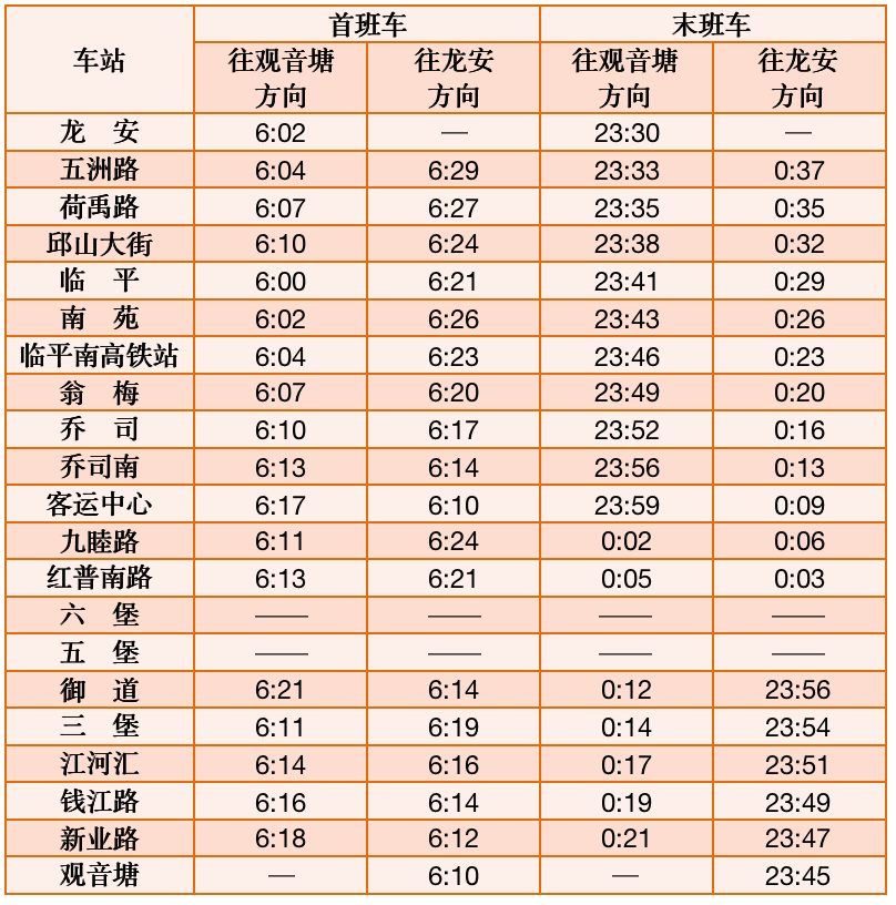 杭州地铁中秋小长假期运营调整