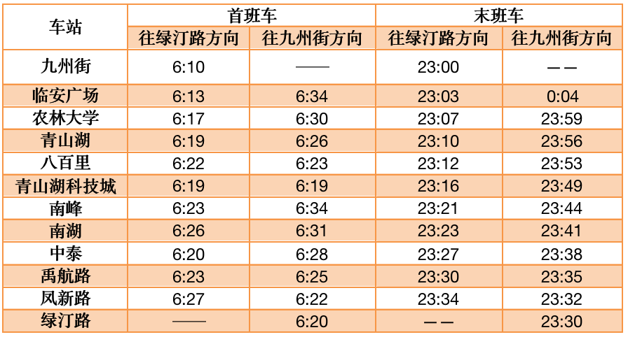杭州地铁中秋小长假期运营调整