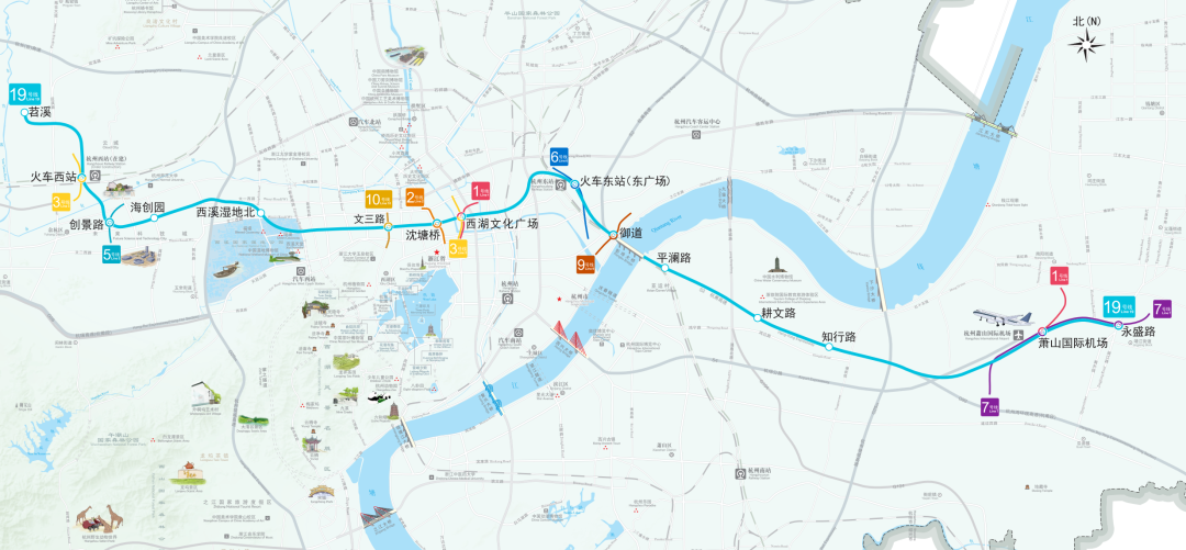 杭州机场轨道快线线路图