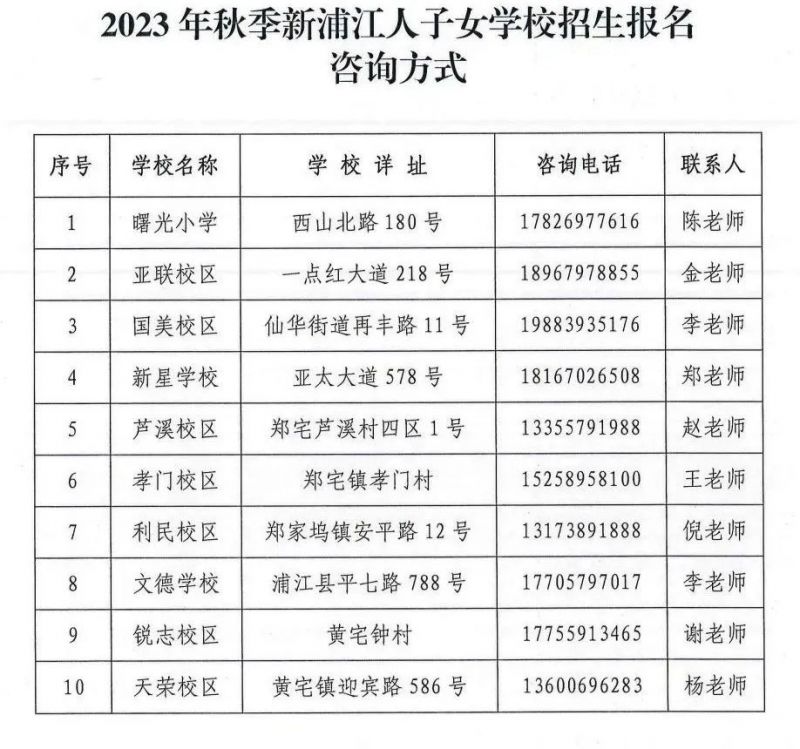 2023年浦江县义务教育阶段学校招生入学工作实施方案