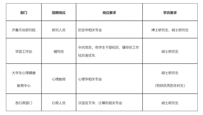 2026齐鲁理工学院济宁曲阜校区招聘